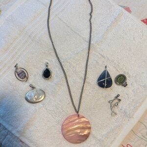 Pink Shell Pendant Necklace